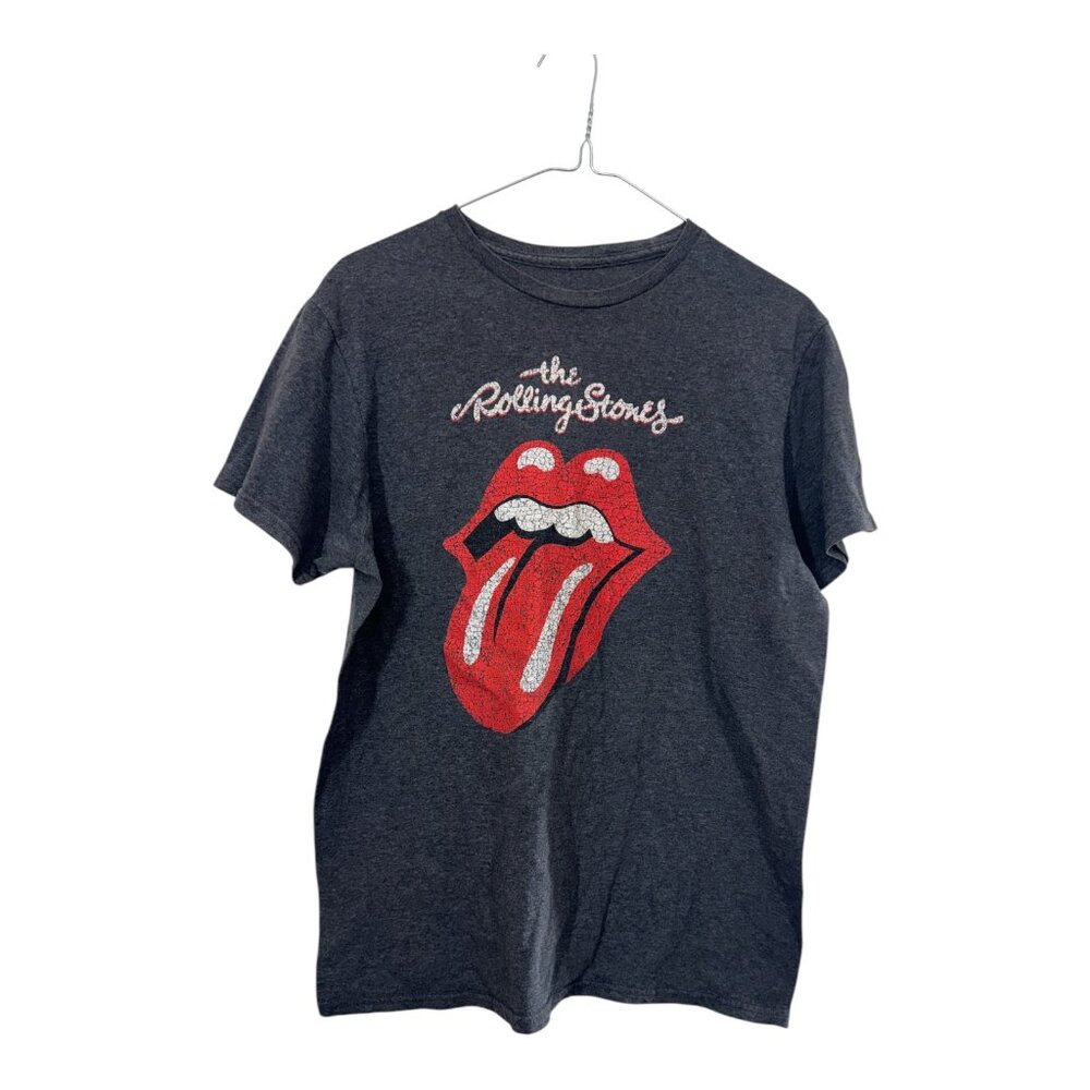 Rolling Stones Logo T-Shirt - Gray Graphic Tee, Men's Size M, 2021 Bravado Merch